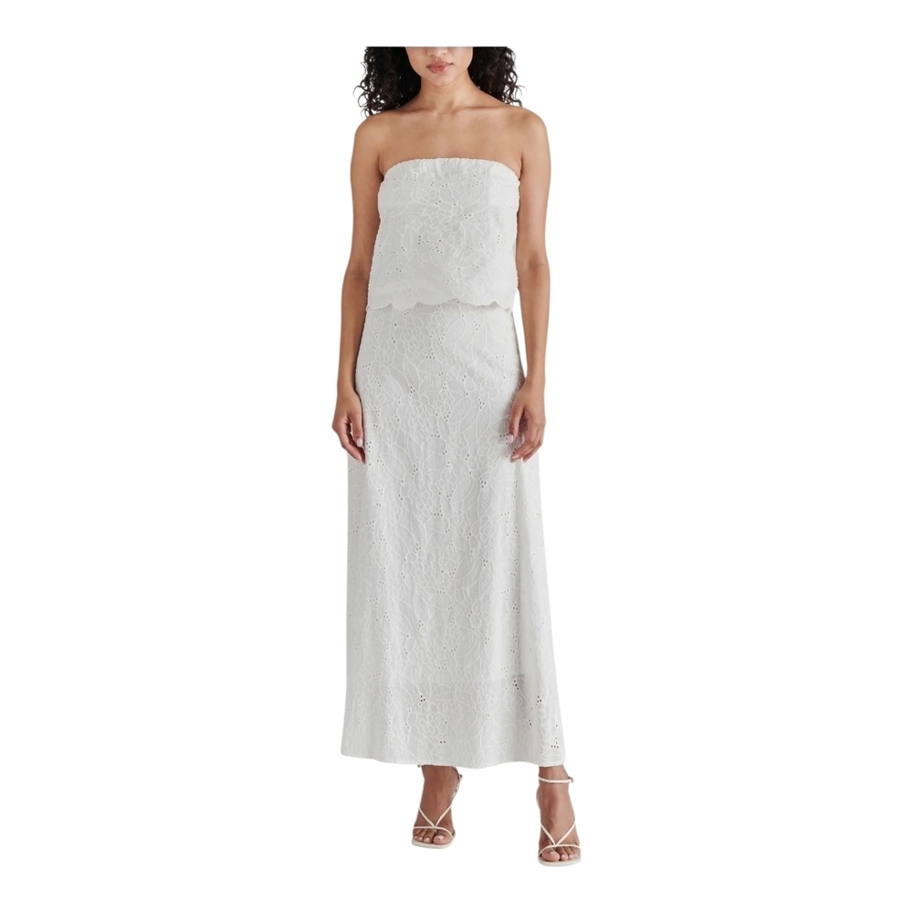 Steve Madden Amalia Eyelet Embroidered Cotton Maxi Skirt, Small - Picture 4 of 7